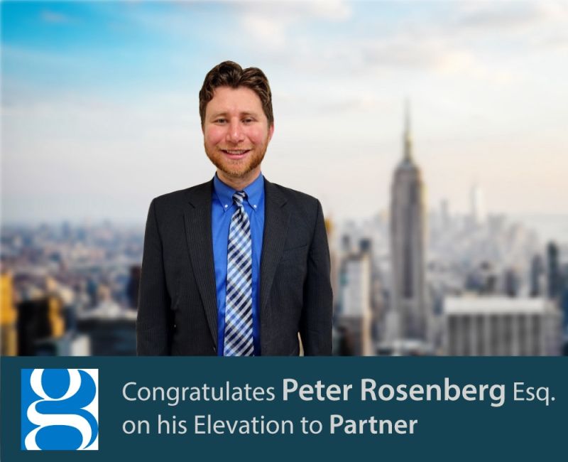 G+B Congratulates Peter Rosenberg, Esq. on his Elevation to Partner