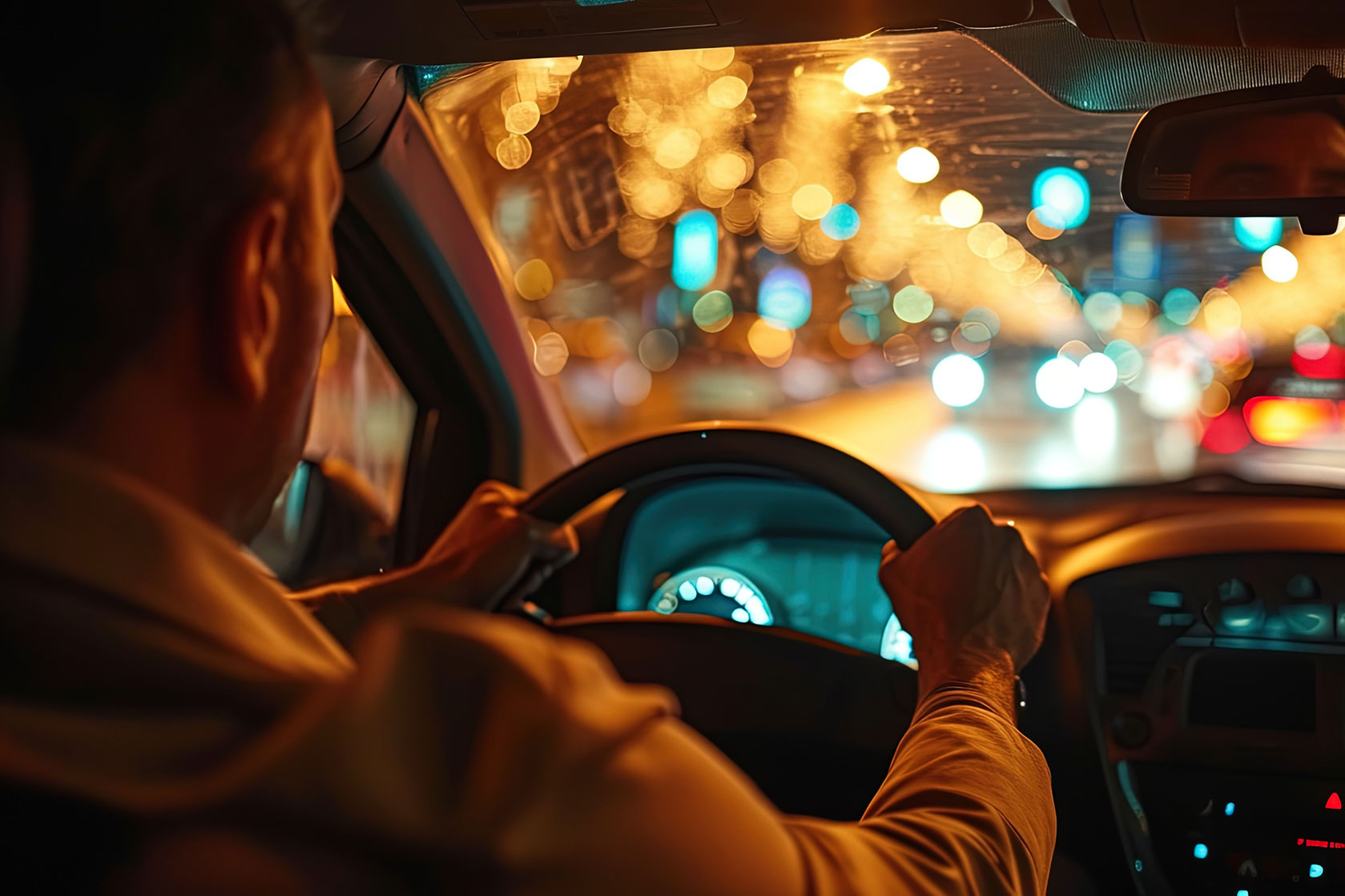 rideshare driver in car